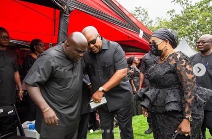 John Mahama and his former chief of staff Julius Debrah. Looking on his Lordina Mahama