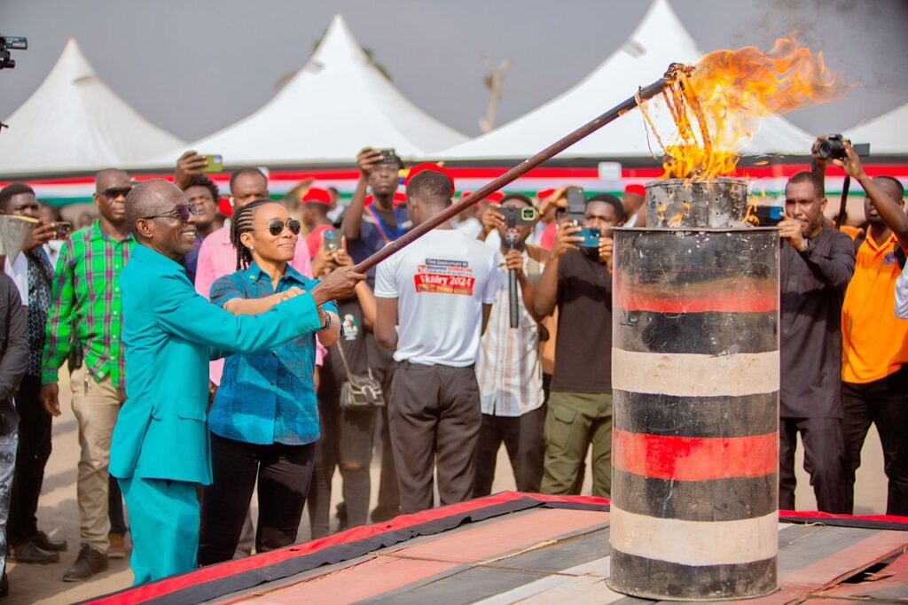 MP for Klottey Korle, Zanetor Agyeman-Rawlings lighting the revolution flame